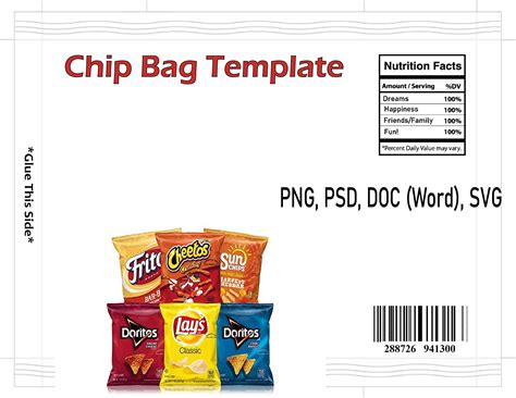 Printable Chip Bag Labels